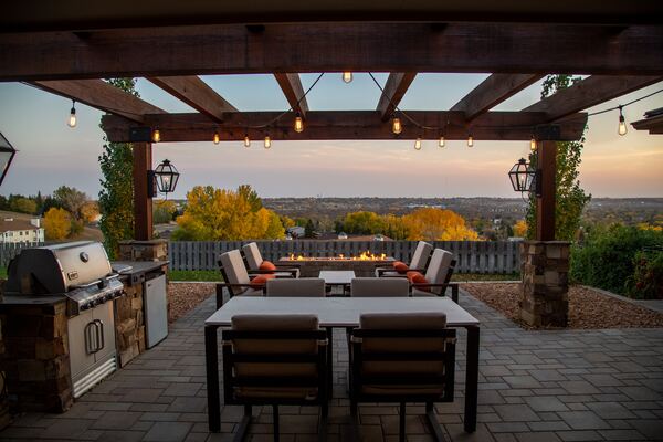 pergola at dusk